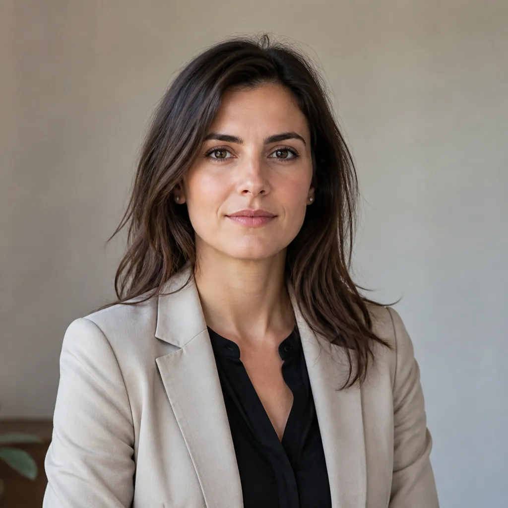 Portrait sobre d’une professionnelle du conseil financier, cadrage buste