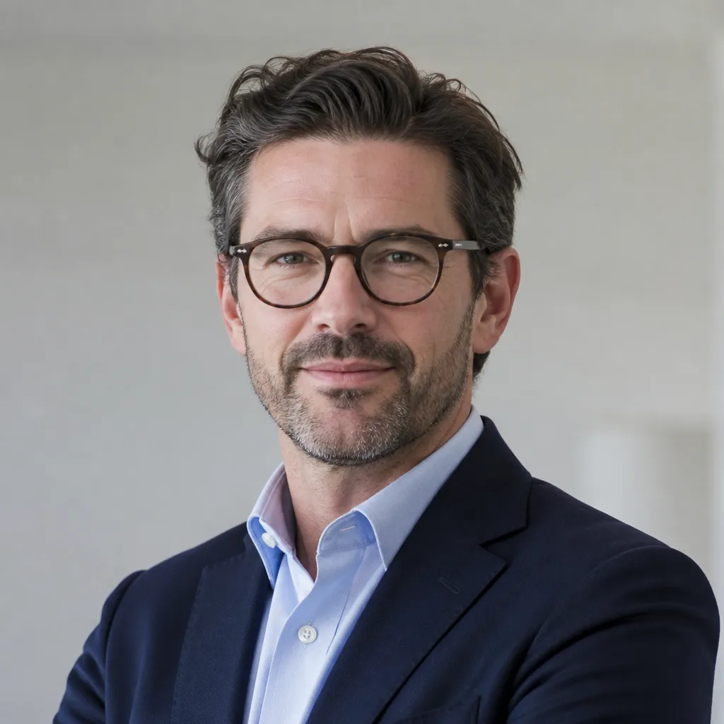 Portrait sobre d’un professionnel du courtage, cadrage buste